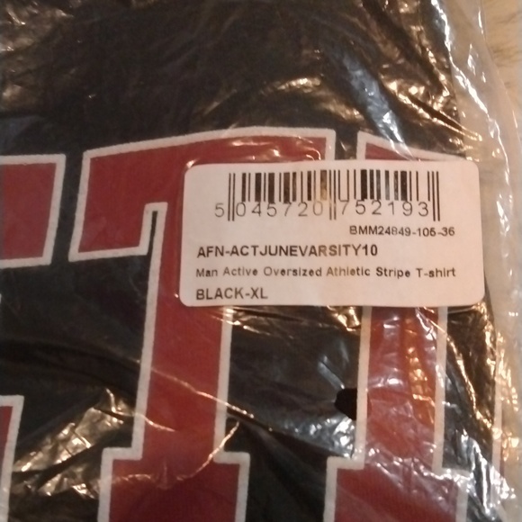 MAN ACTIVE OVERSIZED ATHLETIC STRIPE T-SHIRT boohooMan XL - Picture 3 of 4